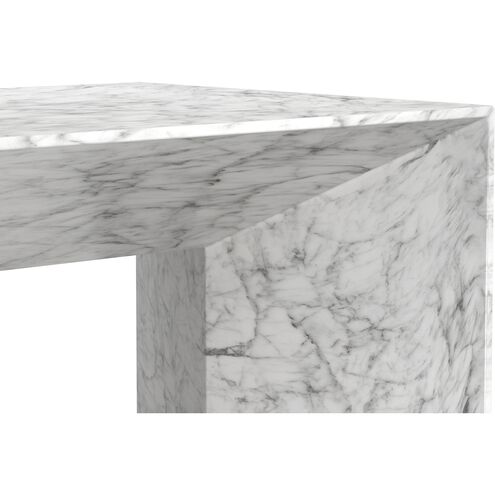 Nomad 52 X 27.5 inch Marble Look / White Outdoor Coffee Table